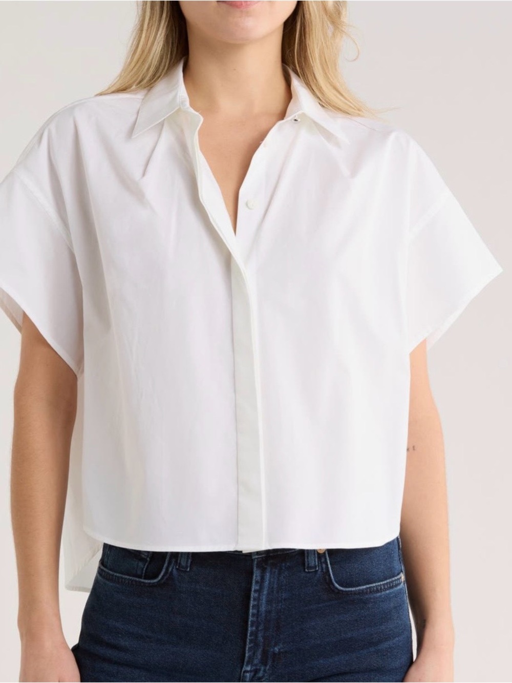 rag & bone White Short Sleeve Button-Down Shirt